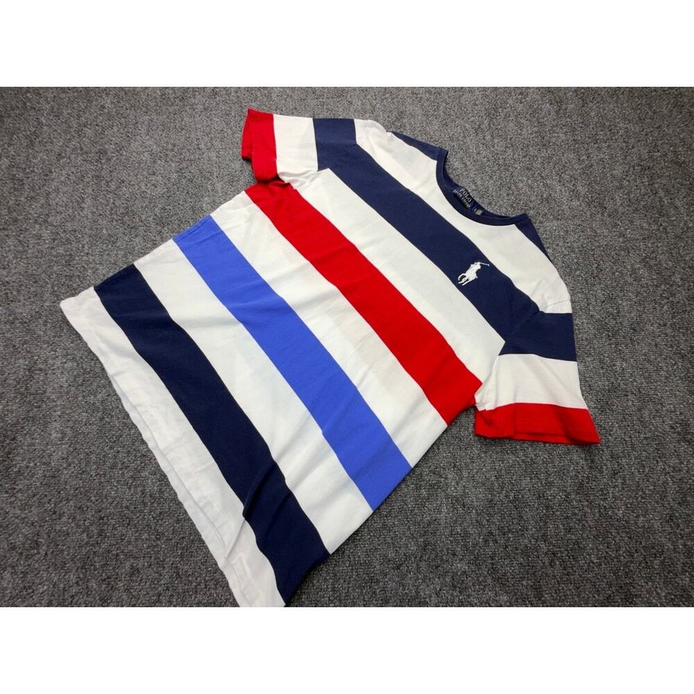 Polo Ralph Lauren Stripe T Shirt White Navy Red L